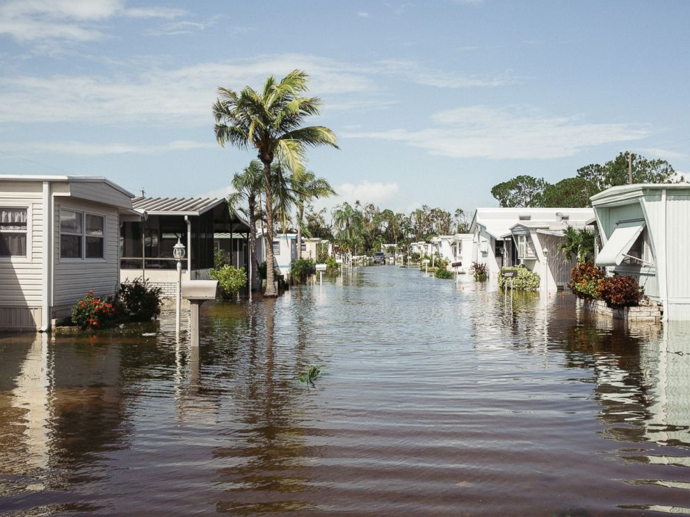 Hurricane Irma causes damage in an East Naples mobile home park, in Naples, FL. Photo courtesy of www.abcnews.go.com.